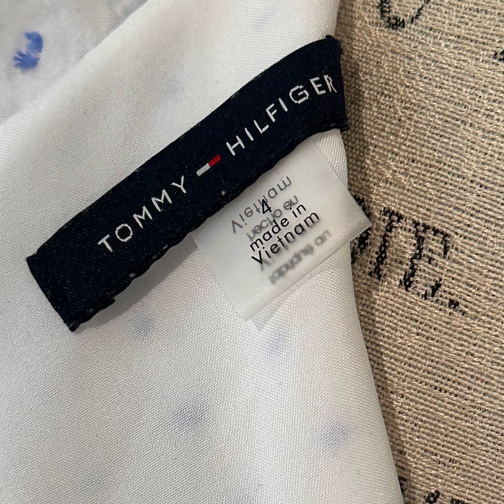 Tommy Hilfiger White & Blue Ruffle Dress – Size 4 - Picture 7 of 8